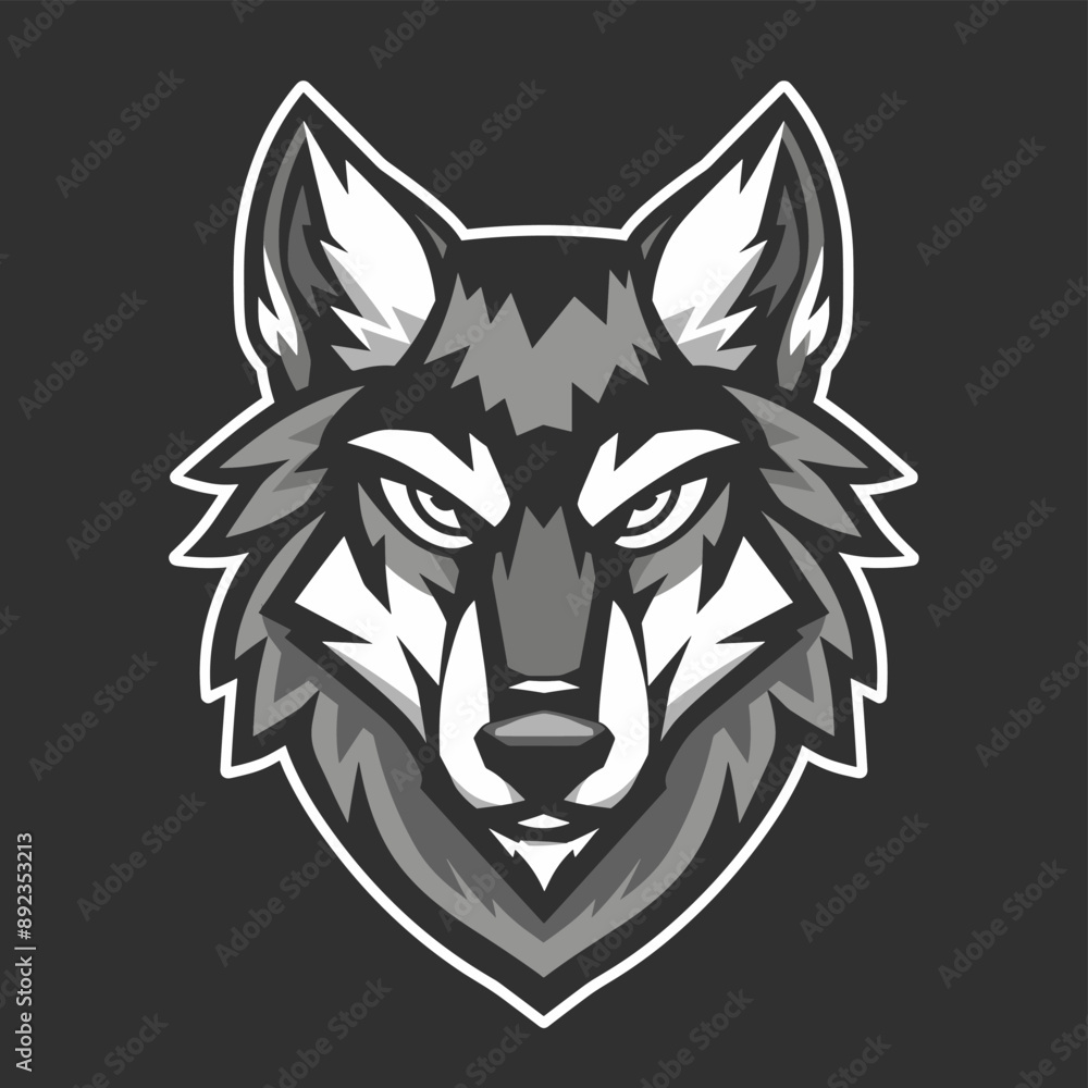 Wolf vector mascot logo design with modern illustration concept style for badge, emblem and tshirt printing. Wolf sticker. Wolf illustration for sport and esport team logotype Wolf vector mascot logo design with modern illustration concept style for badge, emblem and tshirt printing. Wolf sticker. Wolf illustration for sport and esport team logotype