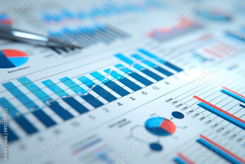 an illustration of a financial business scheme with diagrams showing profit and loss over time in dynamics