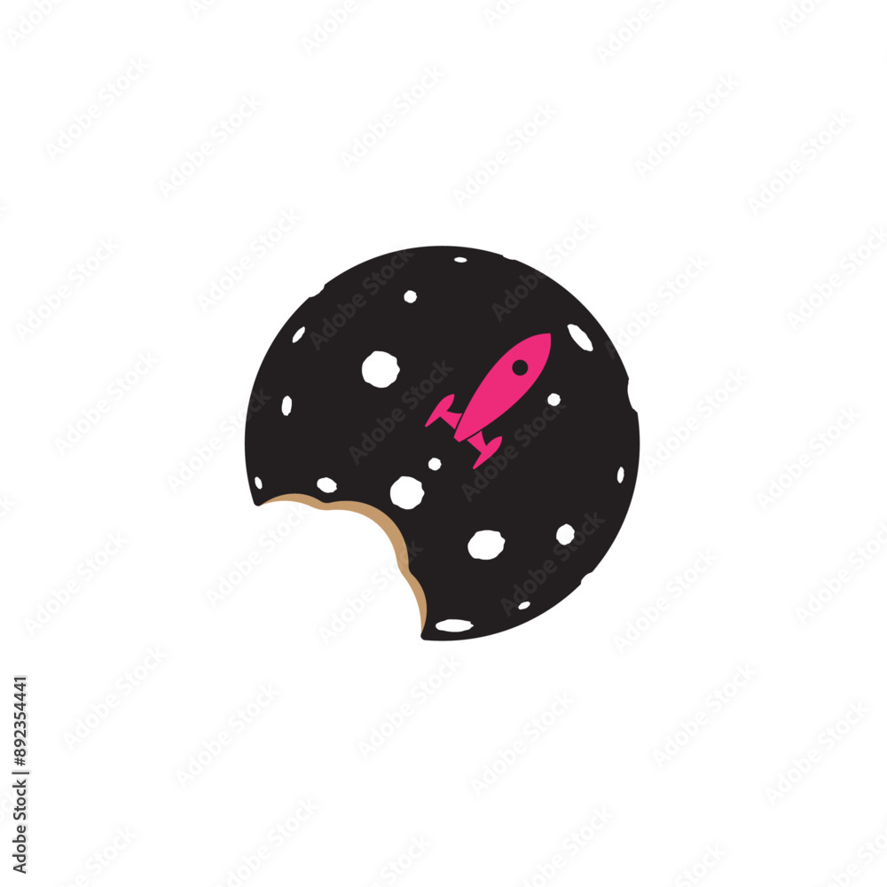 Planet cookie logo. Cute logo design. Vector logo isolated on white background. Planet cookie logo. Cute logo design. Vector logo isolated on white background.