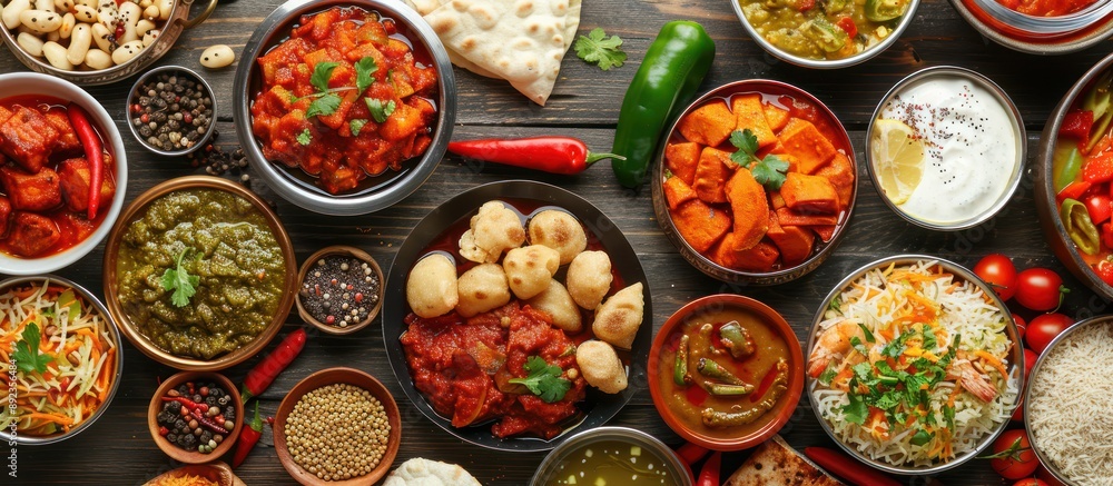 Fototapeta premium Aromatic Indian Cuisine: A Feast of Flavors