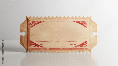 This vintage ticket template image is perfect for your nostalgic projects and design needs