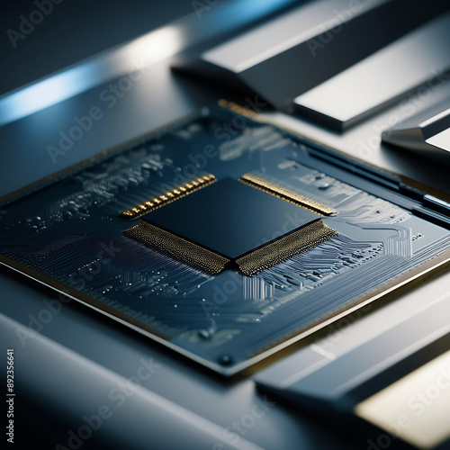 close up of computer circuit board