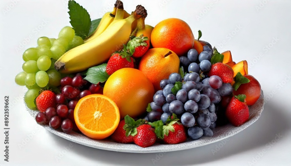 Fruchtteller isoliert weisser Hintergrund Fruchtteller isoliert weisser Hintergrund