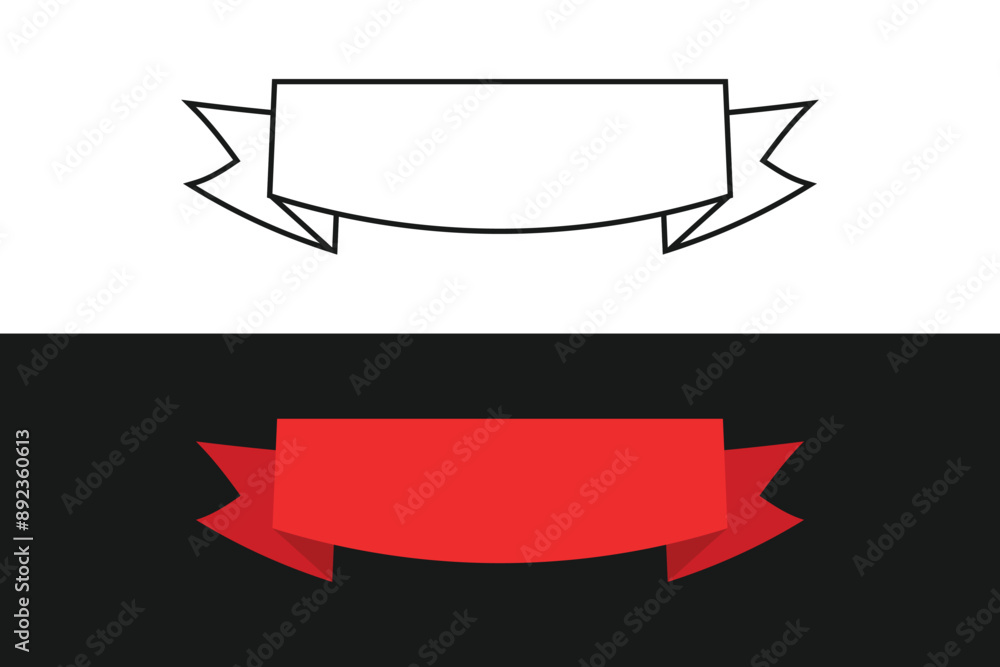 Set of flat vector ribbons banners flat Set of flat vector ribbons banners flat