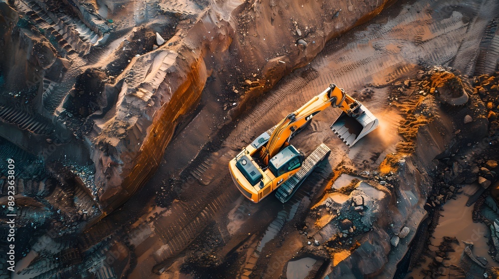 excavator at construction site. excavator at construction site.