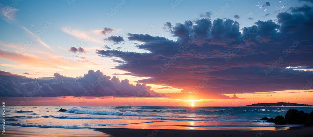 Fototapeta premium sunset over the sea