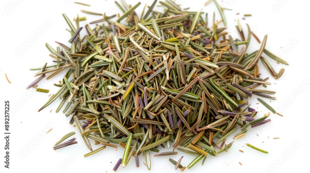A fresh rosemary bunch on a clean white surface, ideal for culinary or herbal use A fresh rosemary bunch on a clean white surface, ideal for culinary or herbal use