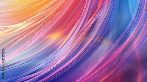 A colorful, abstract painting with a blue and pink swirl. Abstract background of colored bright threads.