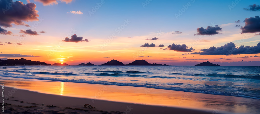 Fototapeta premium sunset over the sea