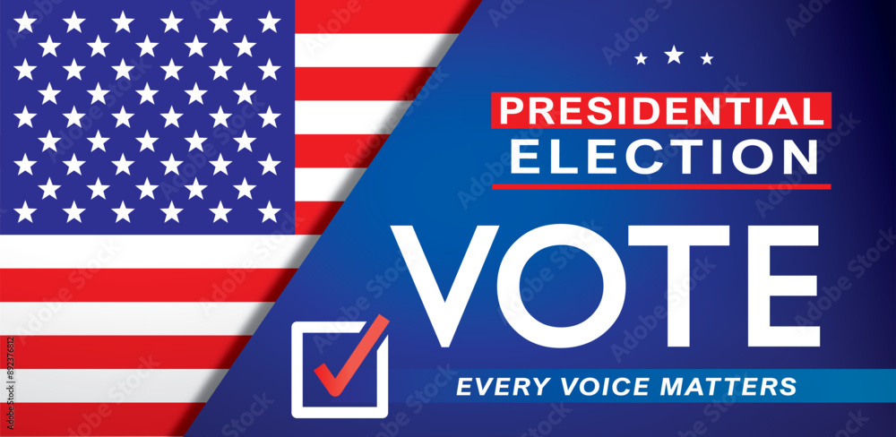 American presidential election - flag in the background - version 2