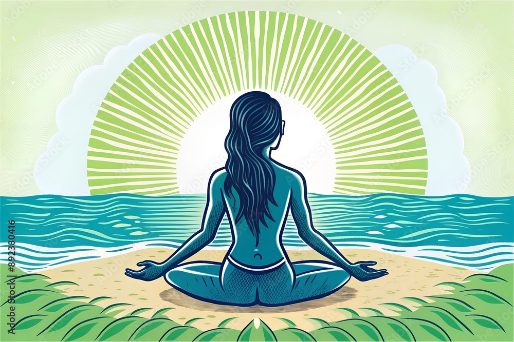 Obraz premium yoga on the beach