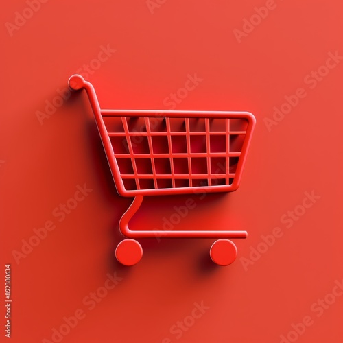 A shopping cart icon on a bright solid color background