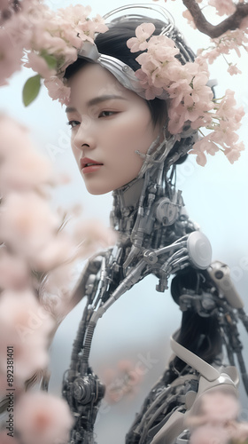 portrait of a woman with flowers