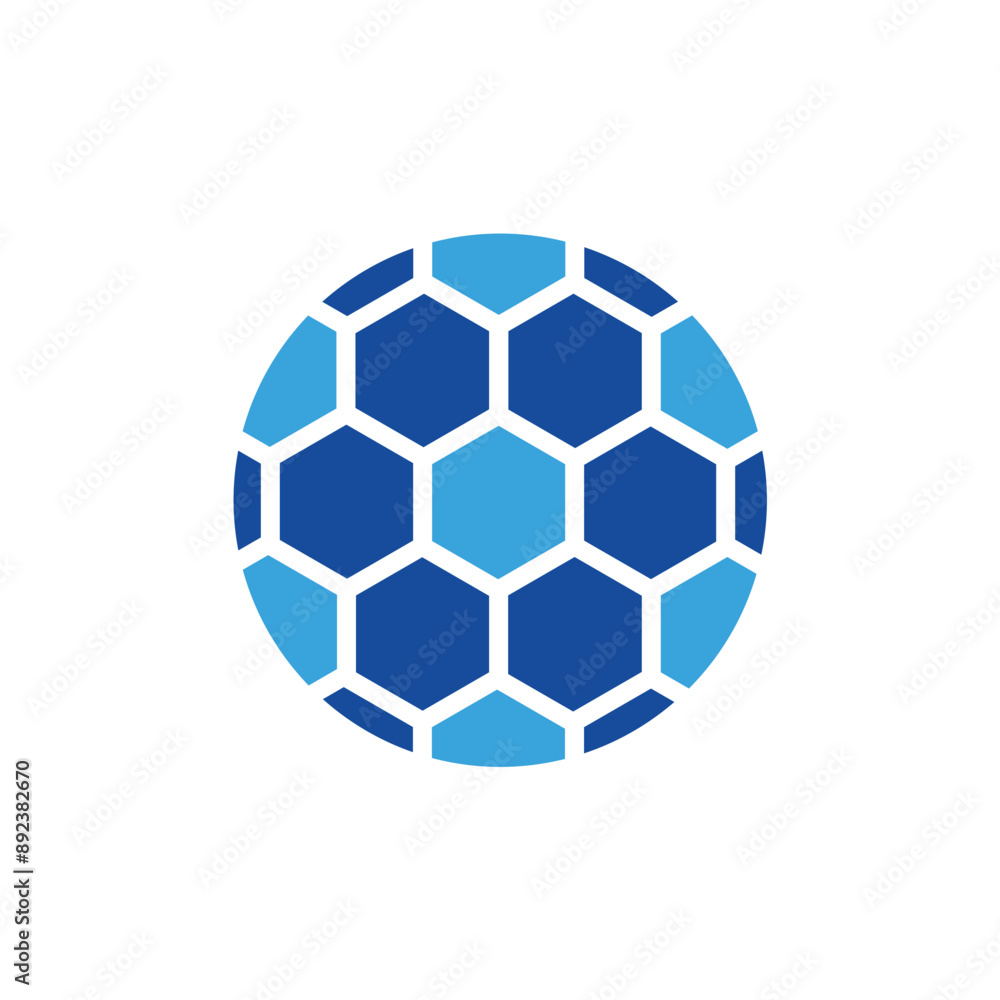 Naklejka premium ball icon color or logo illustration glyph color blue style