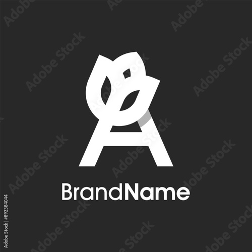 Stylish Initial A Tulip Flower Logo