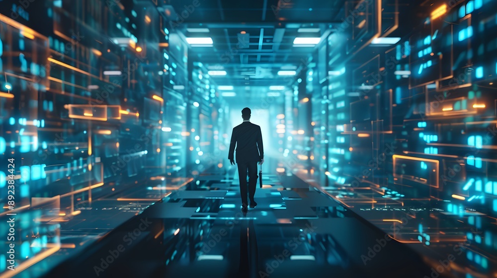 Businessman using digital payment interface 3D rendering. Businessman using digital payment interface 3D rendering.