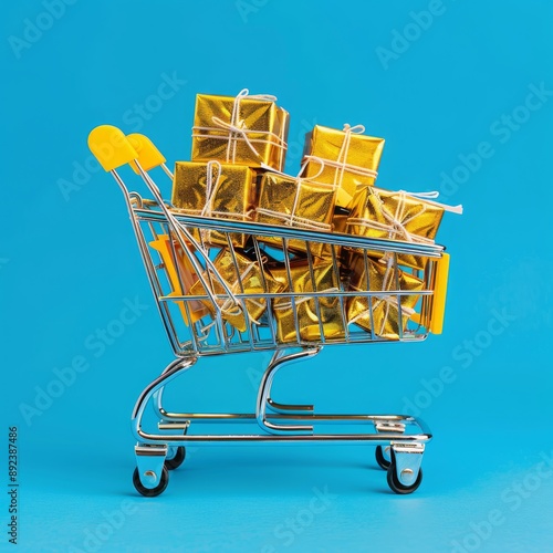 shopping cart in the supermarket