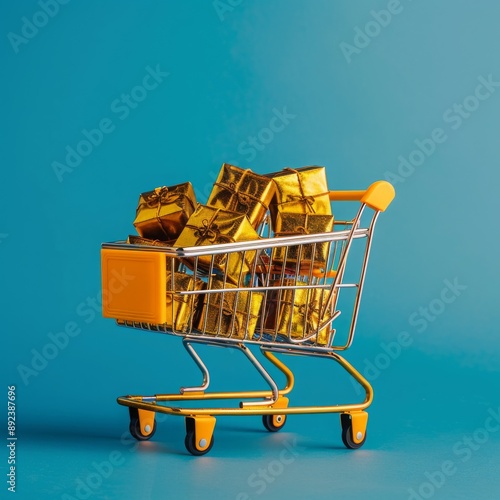 shopping cart in the supermarket