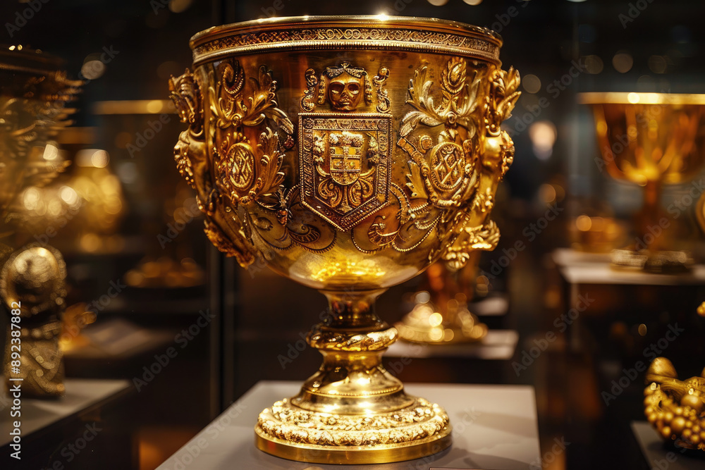 Golden chalice with Bourbon army crest Golden chalice with Bourbon army crest