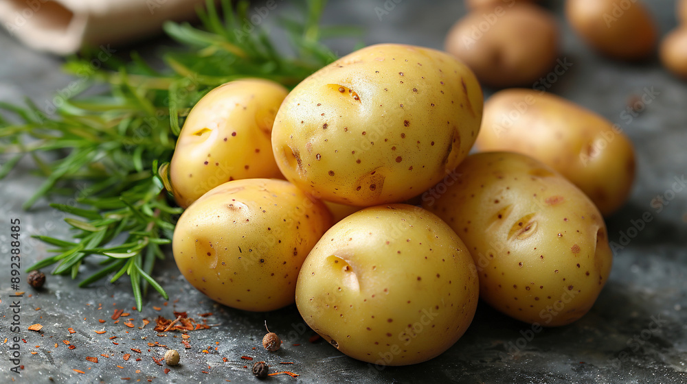 potatoes on a wooden background potatoes on a wooden background