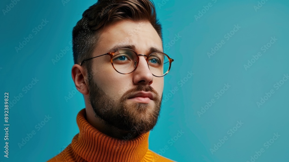 Obraz premium Portrait of a Man with Glasses