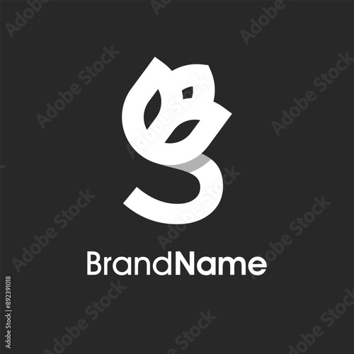 Stylish Initial S Tulip Flower Logo