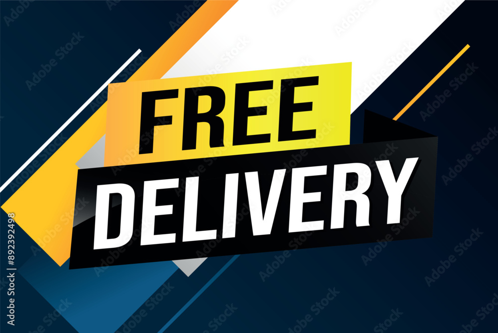 free delivery poster banner graphic design icon logo sign symbol social media website coupon

