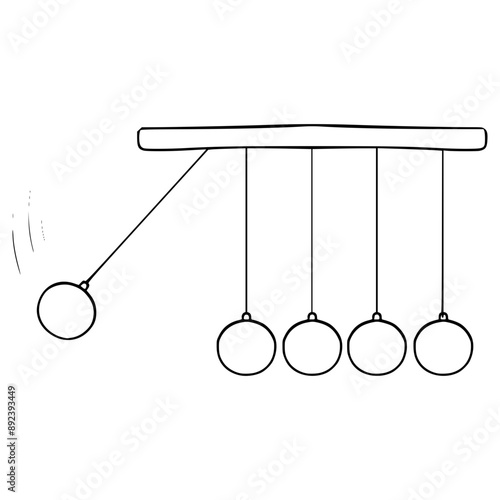 pendulum illustration hand drawn outline vector	
