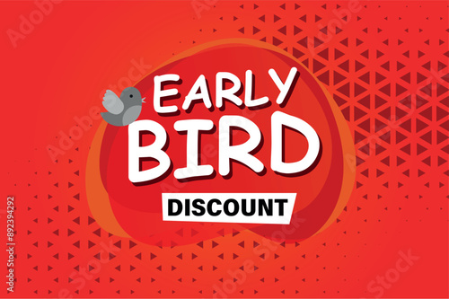 early bird discount poster banner graphic design icon logo sign symbol social media website coupon

