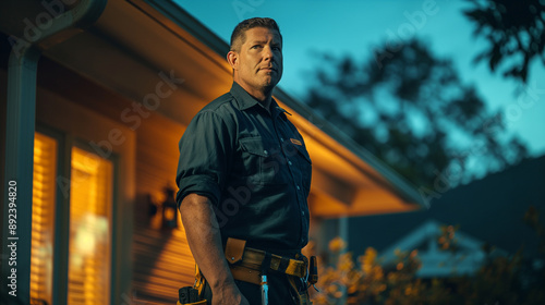 Confident Man in Work Attire at Twilight