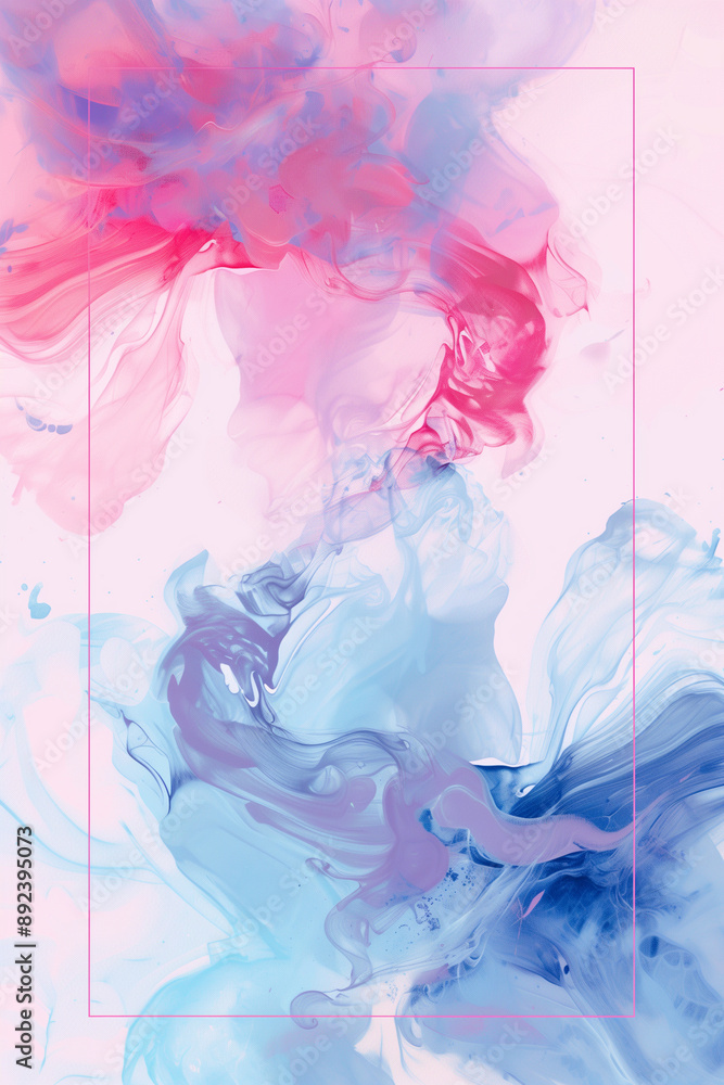 a gift card with colored frame in pink, light blue and light violet colors a gift card with colored frame in pink, light blue and light violet colors