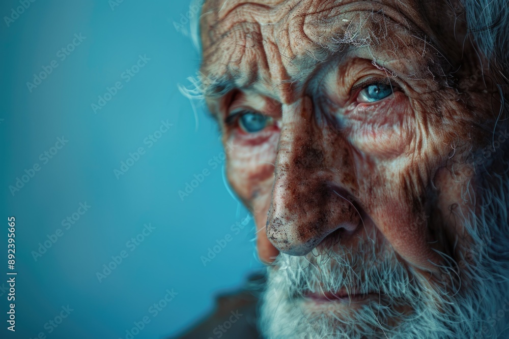 A close-up shot of an elderly gentleman with a long white beard A close-up shot of an elderly gentleman with a long white beard