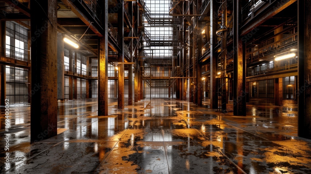 Abandoned warehouse with industrial architecture Abandoned warehouse with industrial architecture