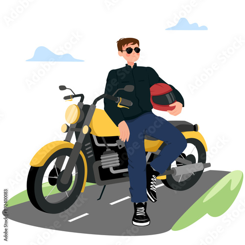 Motorcyclist on the road