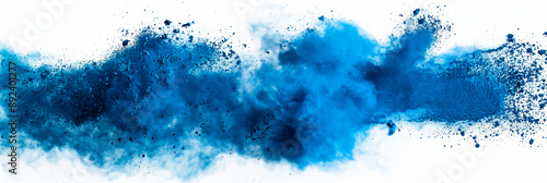 abstract blue powder splash on white background