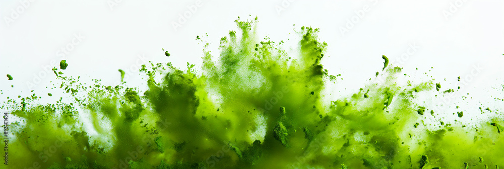 abstract green powder splash on white background abstract green powder splash on white background