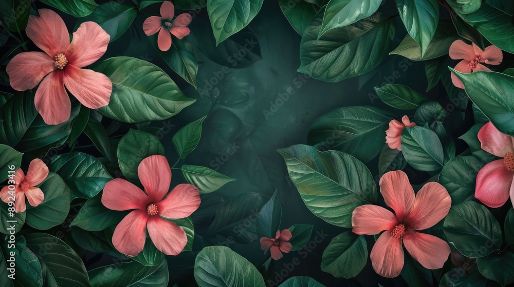 A bouquet of pink flowers surrounded by lush green leaves, perfect for adding a pop of color to any design A bouquet of pink flowers surrounded by lush green leaves, perfect for adding a pop of color to any design