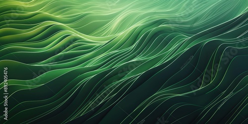 Abstract organic green lines as wallpaper background illustration created by ai