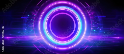 Abstract Neon Circle Background