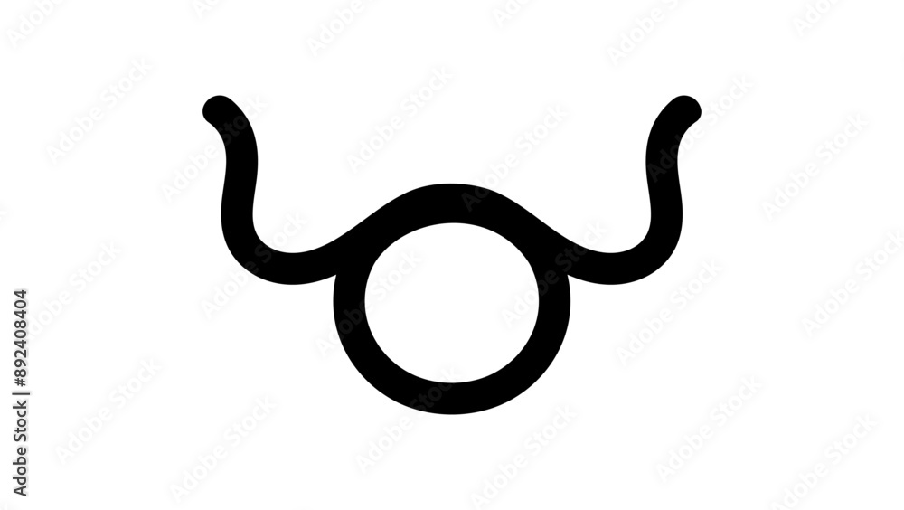 Taurus Astrology symbol, black isolated silhouette Taurus Astrology symbol, black isolated silhouette