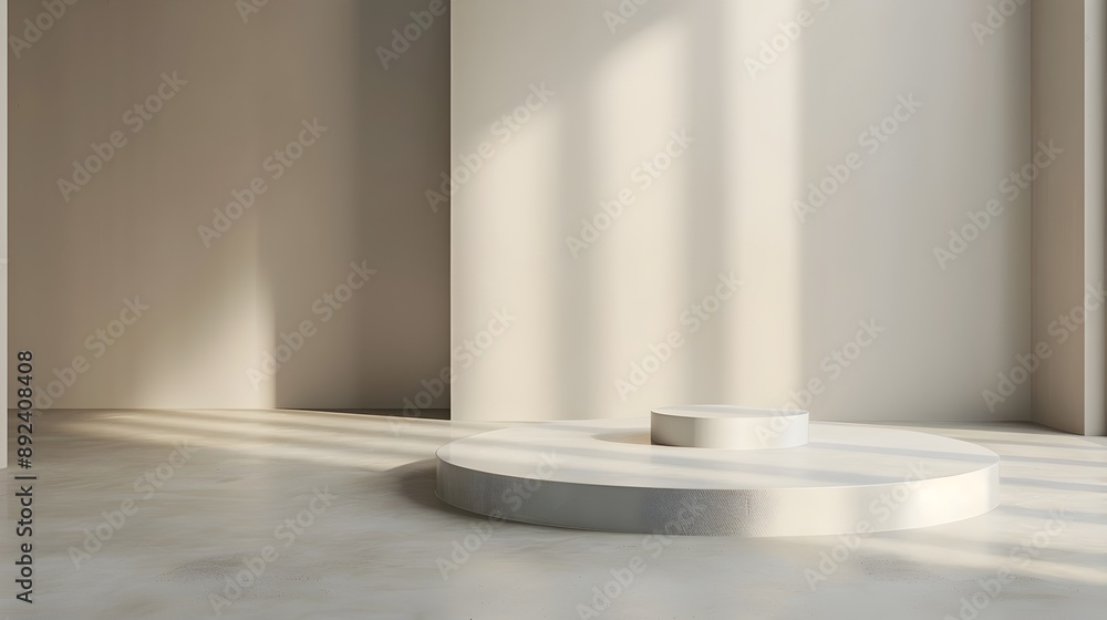 D of a Modernist Exhibition Space Highlighting a Product D of a Modernist Exhibition Space Highlighting a Product