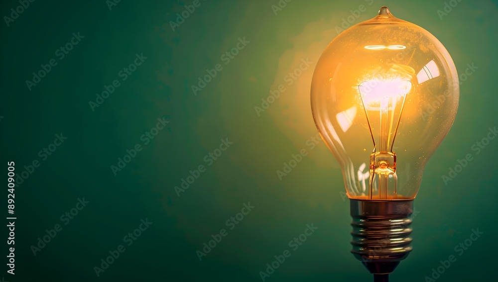 A light bulb on green background, symbolizing ideas and innovation A light bulb on green background, symbolizing ideas and innovation