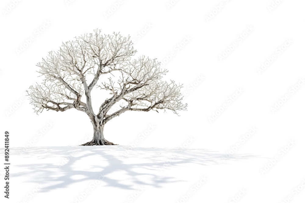 Fototapeta premium Bare Tree in Winter with a Shadow