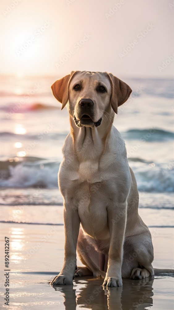 Friendly Labrador Retriever Dog: Close-Up of a Loyal Companion Friendly Labrador Retriever Dog: Close-Up of a Loyal Companion