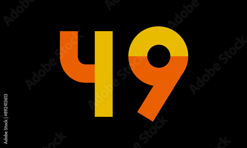 Wallpaper Mural 49 Orange Logo Number Half Yellow Simple Torontodigital.ca