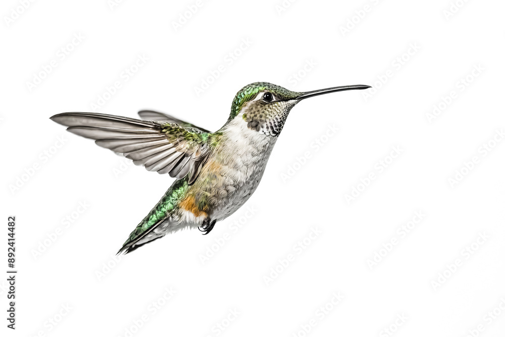 Fototapeta premium Hummingbird in flight with wings outstretched