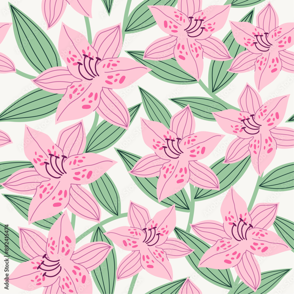 Simple Flower Seamless Patterns Simple Flower Seamless Patterns