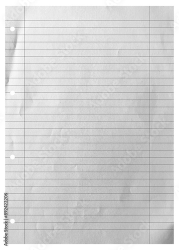 knittriges liniertes Blatt Papier