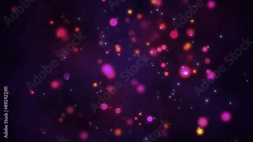 Colorful Bokeh Lights on Dark Background Loop photo