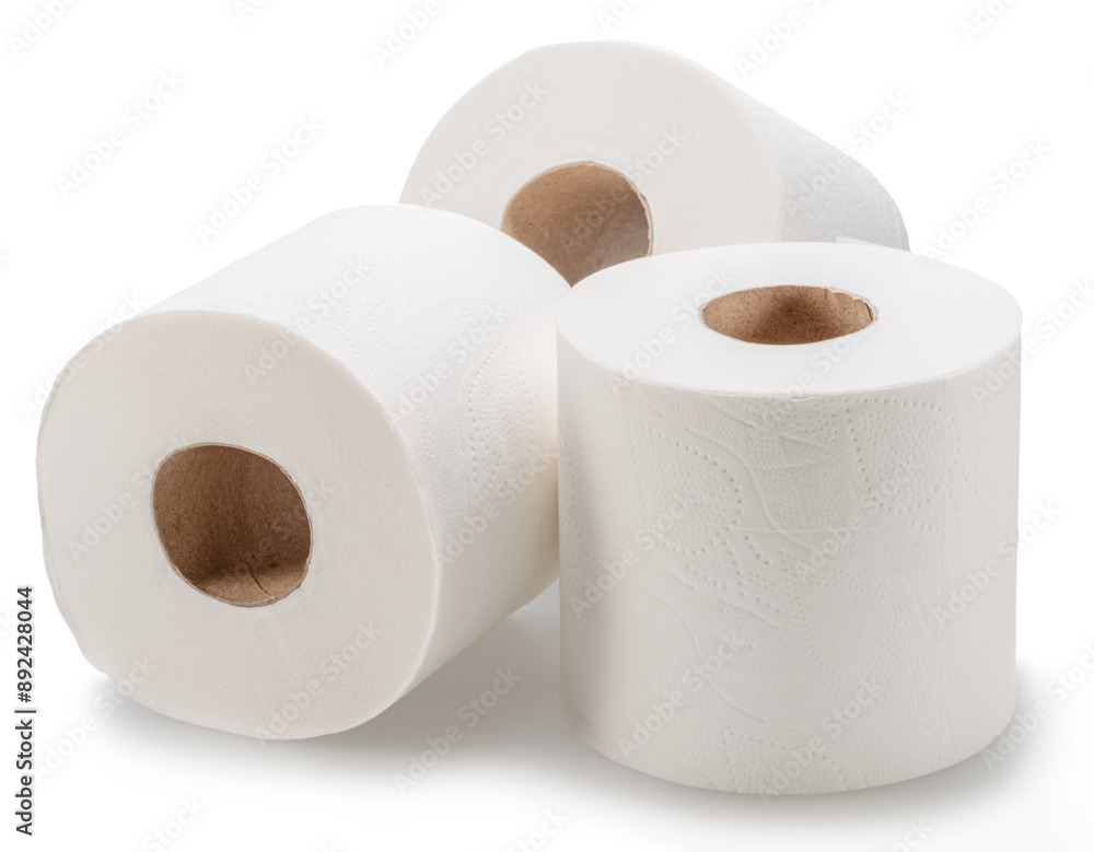 Rolls of biodegradable toilet paper isolated on white background. Rolls of biodegradable toilet paper isolated on white background.